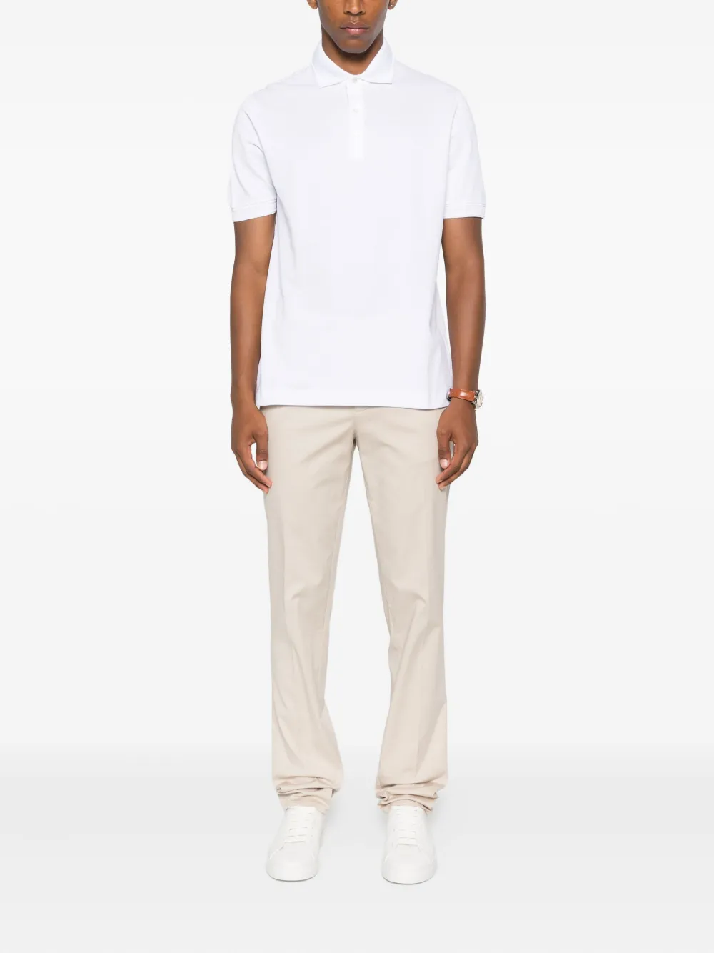 Canali Poloshirt met korte mouwen Wit