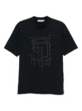 Canali geometric-print T-shirt - Blue