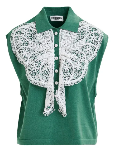 Essentiel Antwerp Ihelly lace-embellished collar top