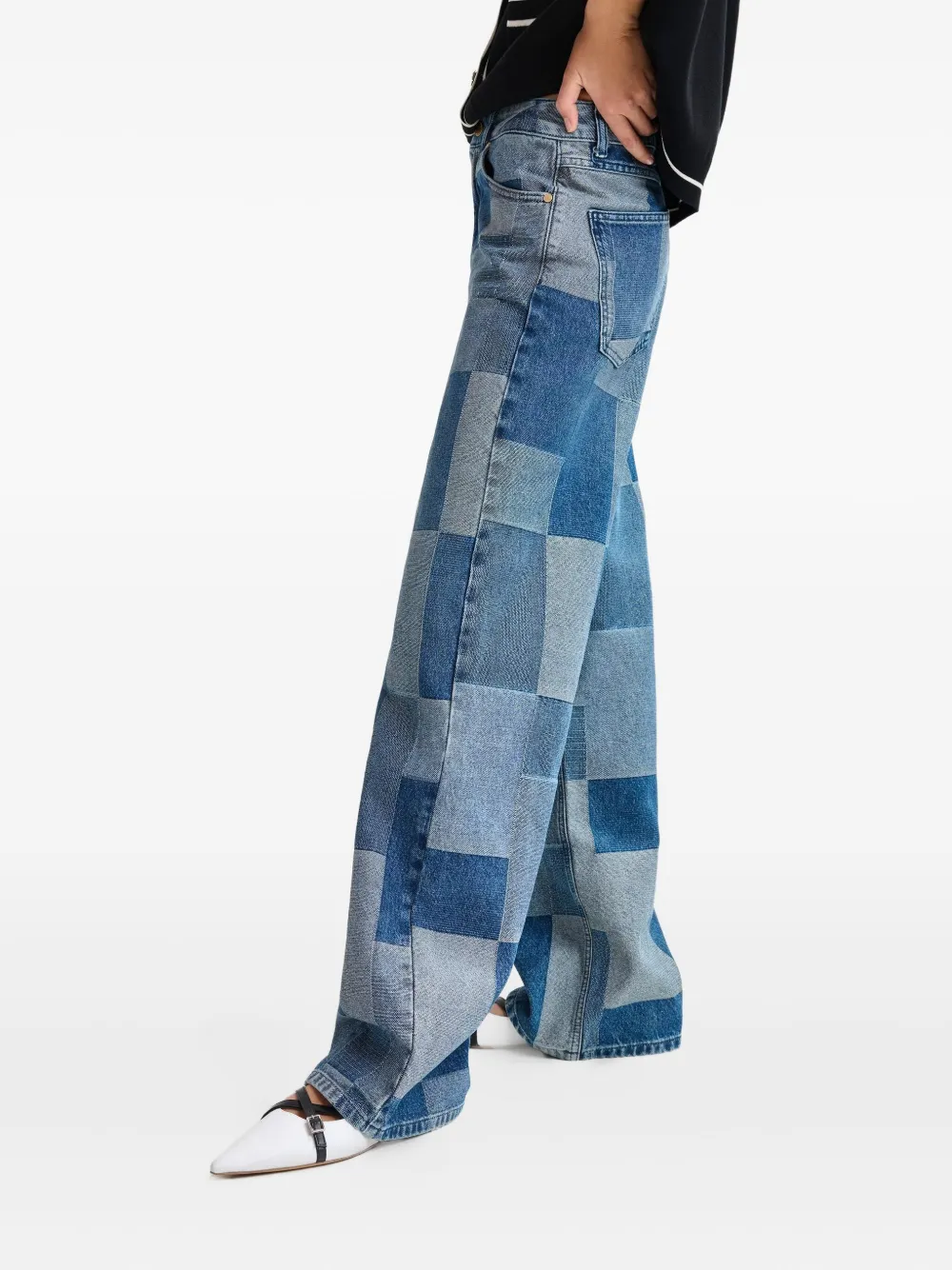 Essentiel Antwerp Jeans met patchwork Blauw