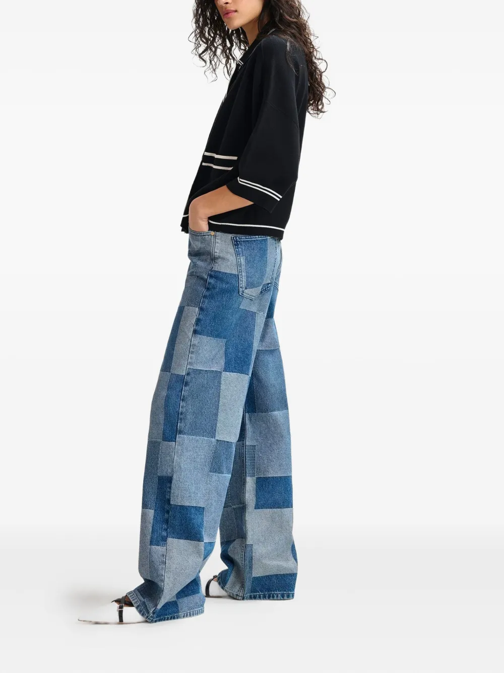 Essentiel Antwerp Jeans met patchwork Blauw
