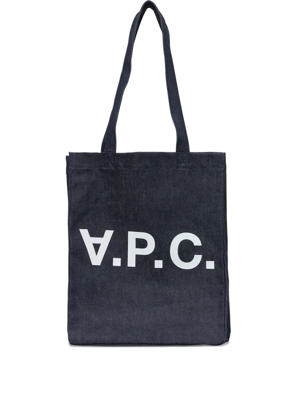 logo-print denim tote bag