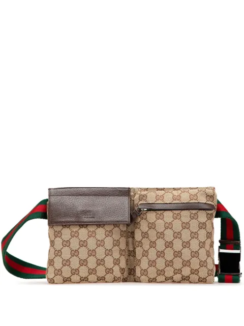Gucci Pre-Owned 2000-2015 GG Canvas Web Double Pocket belt bag