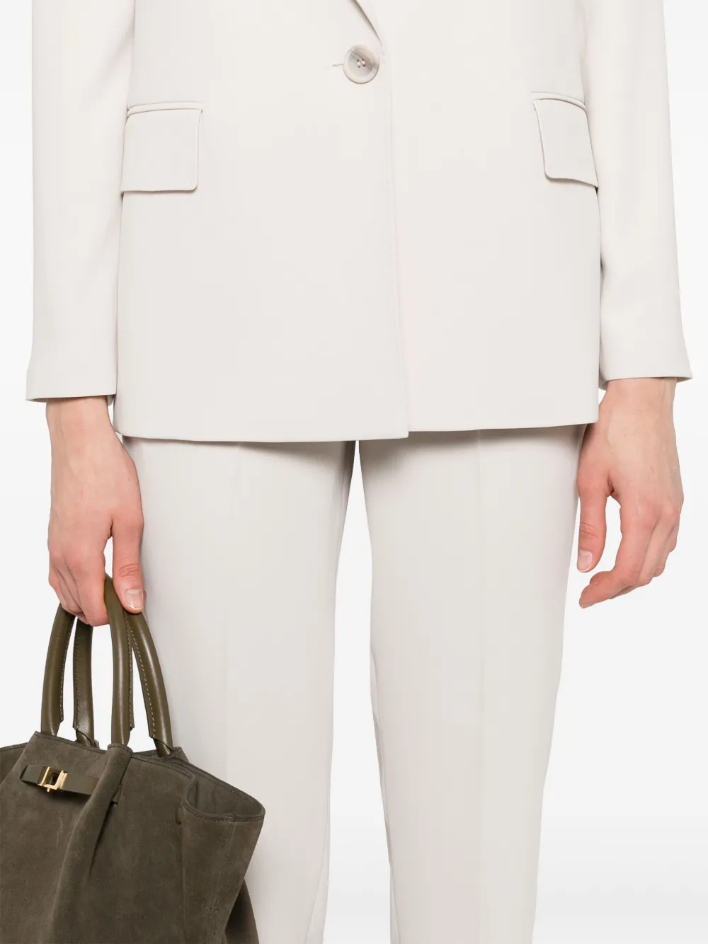Peserico Cropped broek met elastische taille Beige