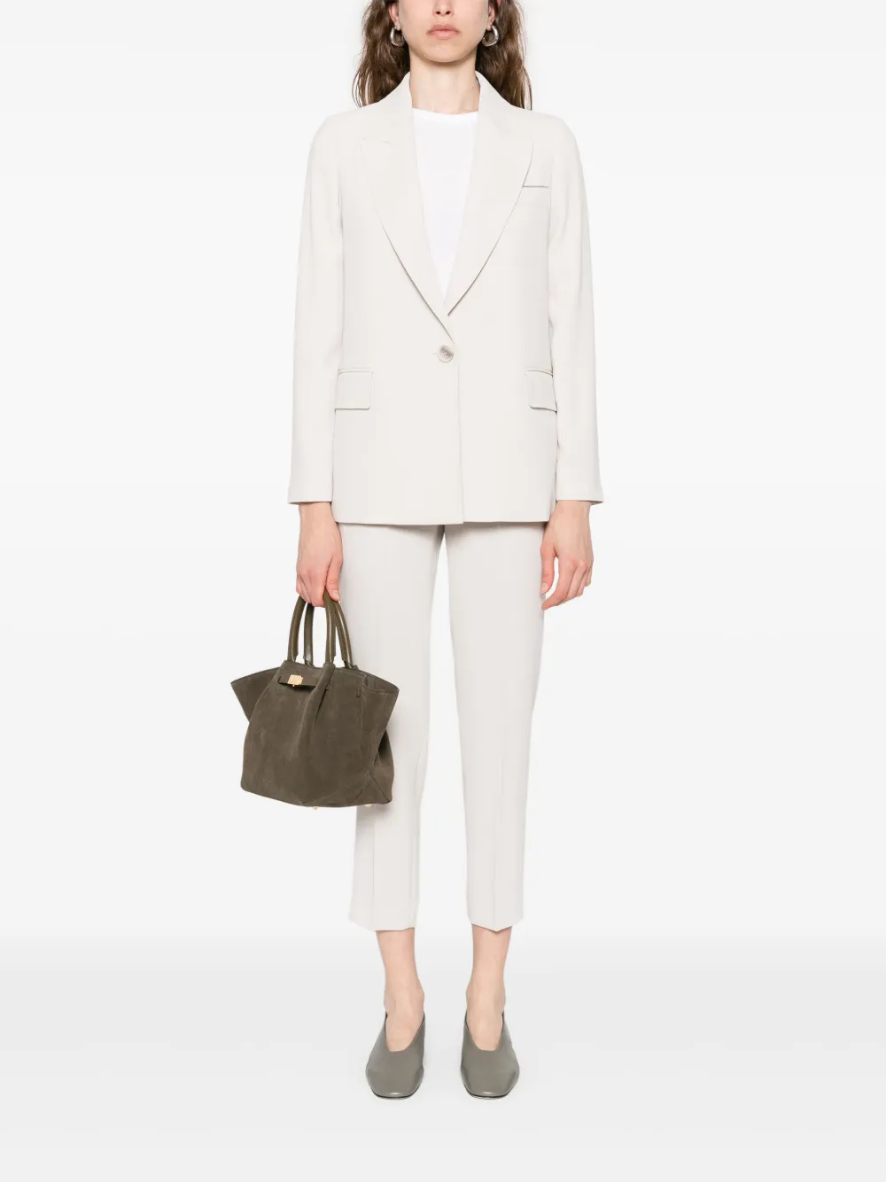 Peserico Cropped broek met elastische taille Beige