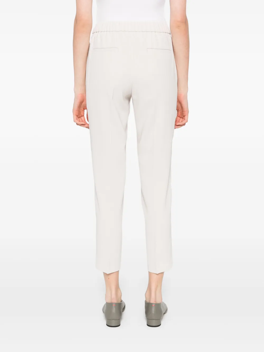 Peserico Cropped broek met elastische taille Beige