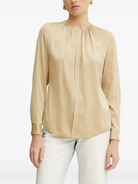BOSS blusa con pliegues en el cuello