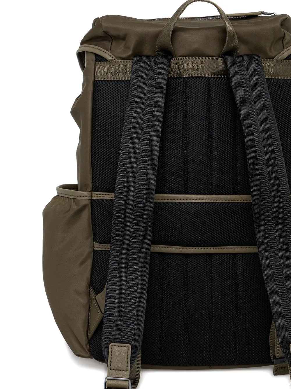 Hugo Boss Logo-plaque Buckle Backpack In Green