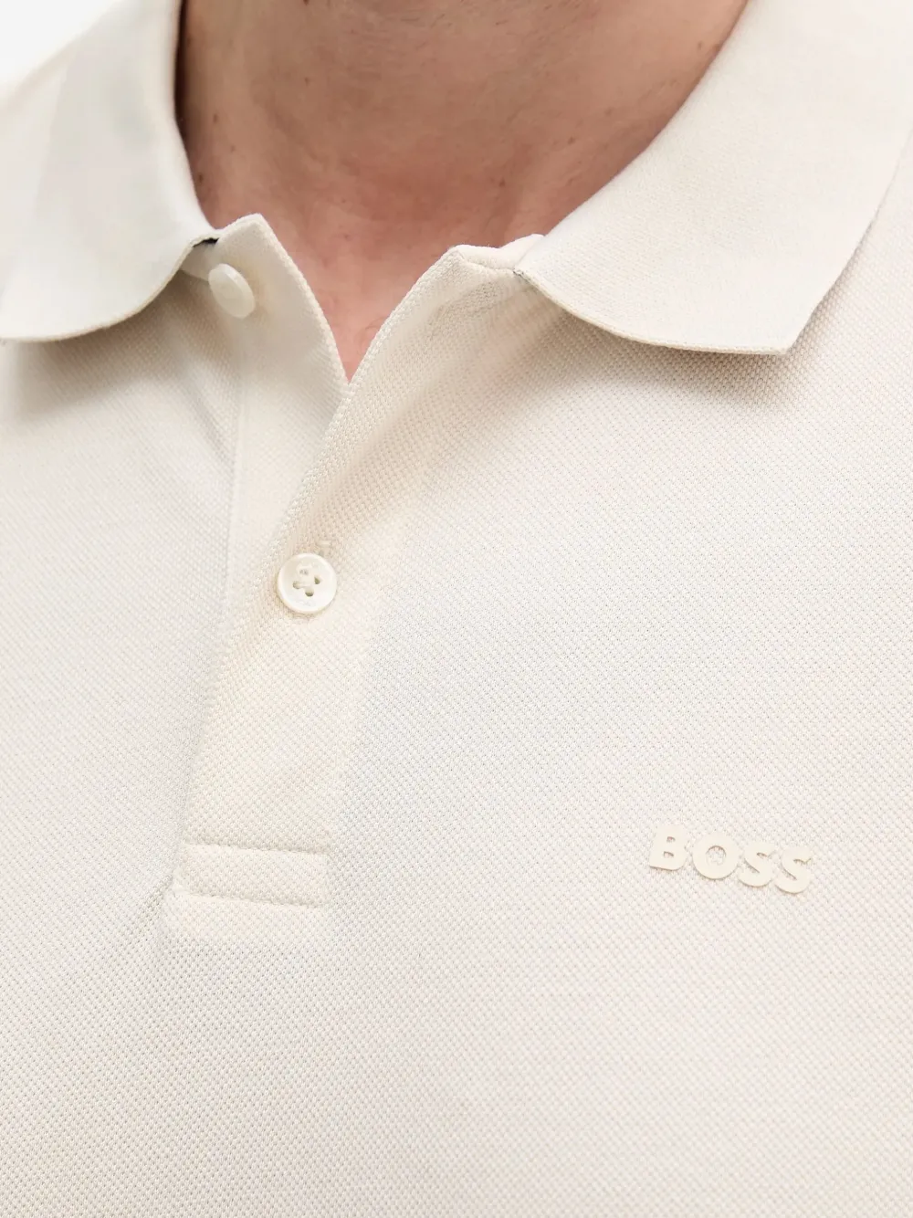 BOSS Poloshirt met logodetail Wit