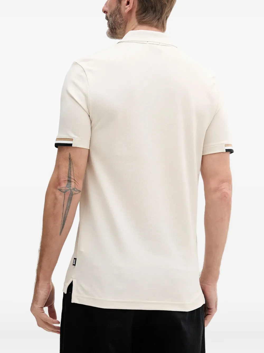 BOSS Poloshirt met logodetail - Wit