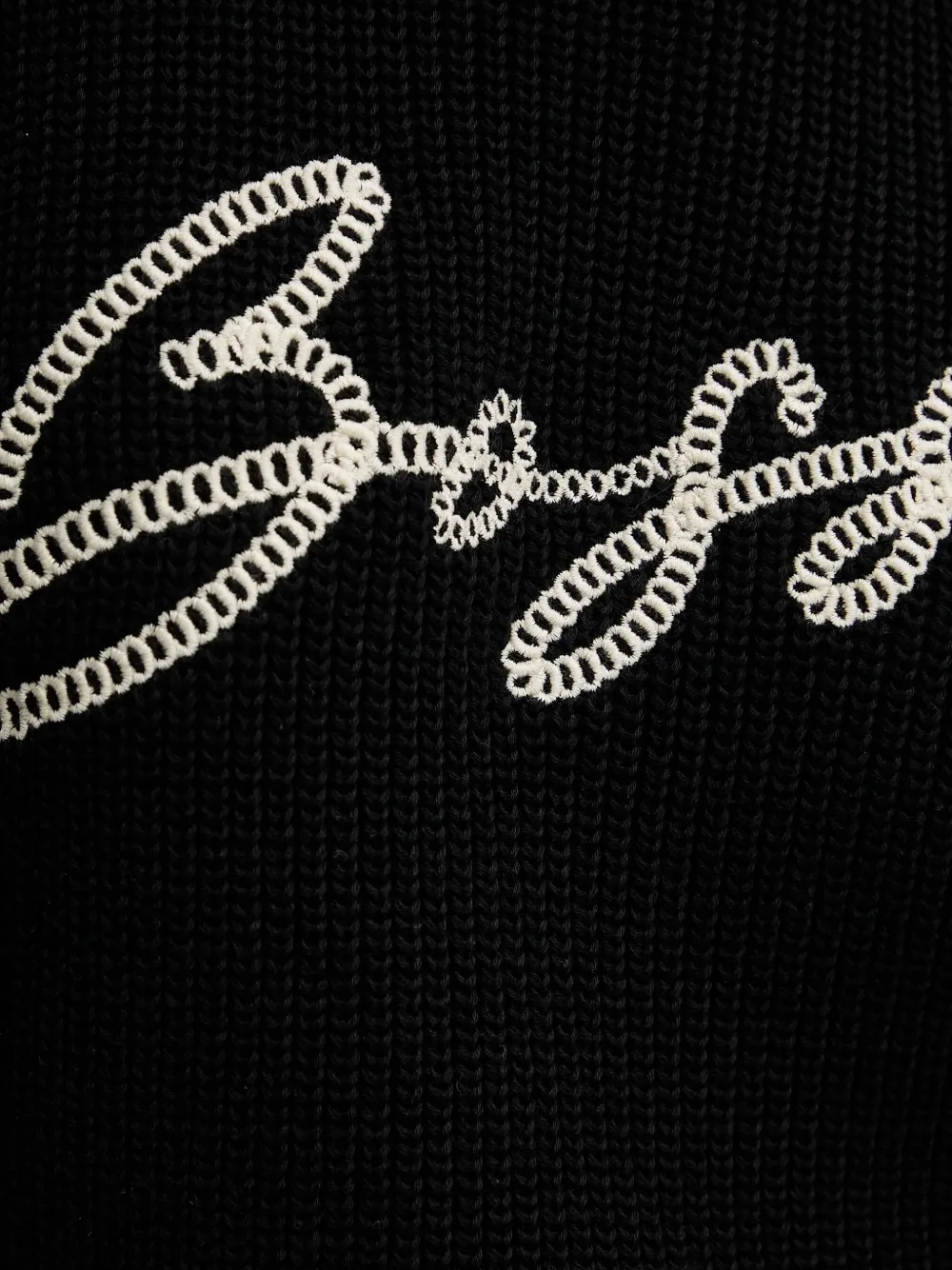 BOSS logo-embroidered sweater Zwart