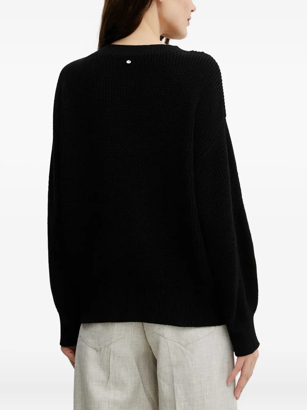 BOSS logo-embroidered sweater Zwart