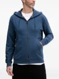 BOSS logo-patch zip-up hoodie - Blue