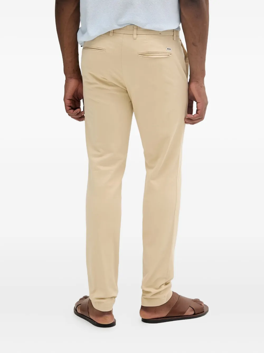 BOSS logo-patch chinos Beige