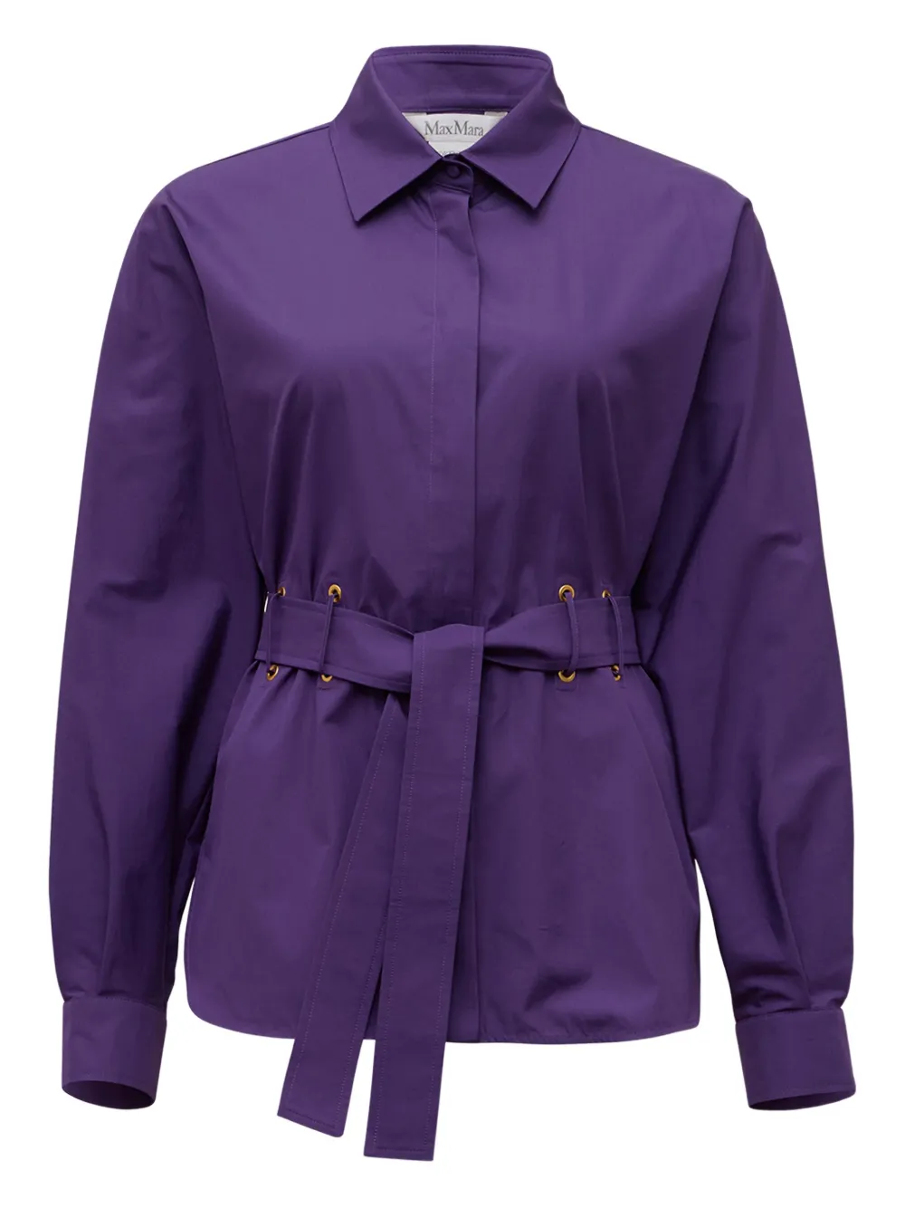 Max Mara belted cotton shirt - パープル Max Mara belted cotton shirt - パープル