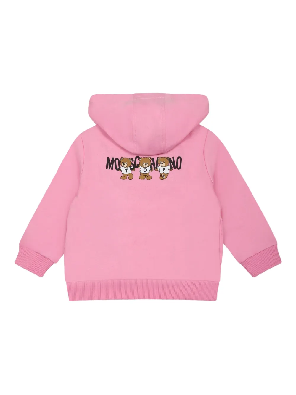 Moschino Kids logo-embroidered hoodie Roze