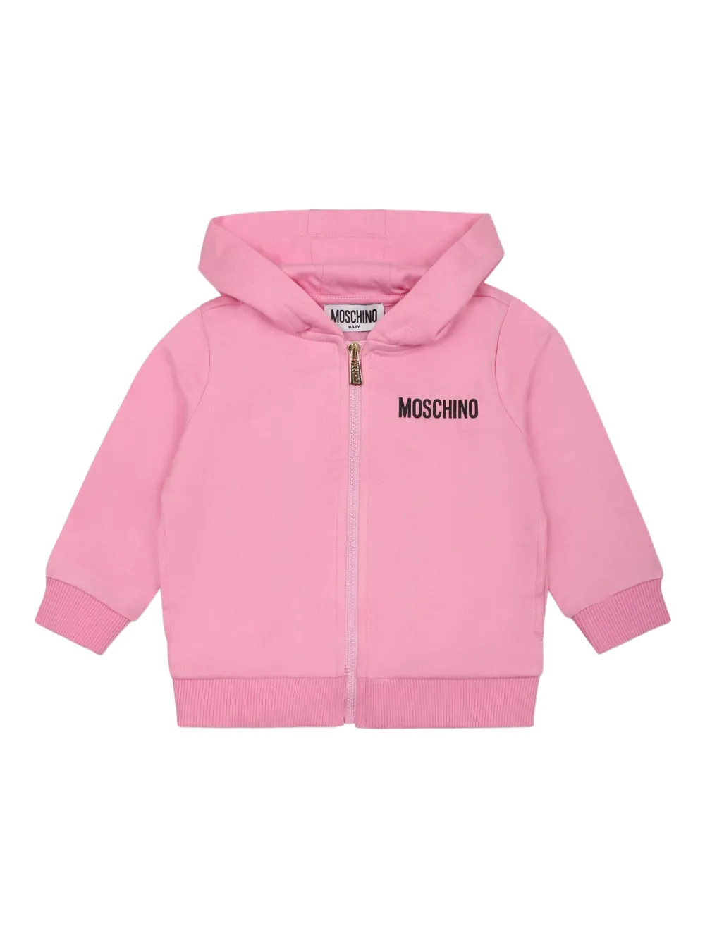 Moschino Kids logo-embroidered hoodie Roze