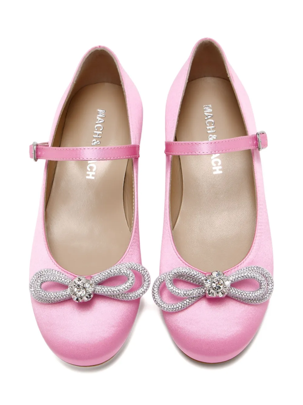 MACH & MACH satin embellished ballet flats Pink