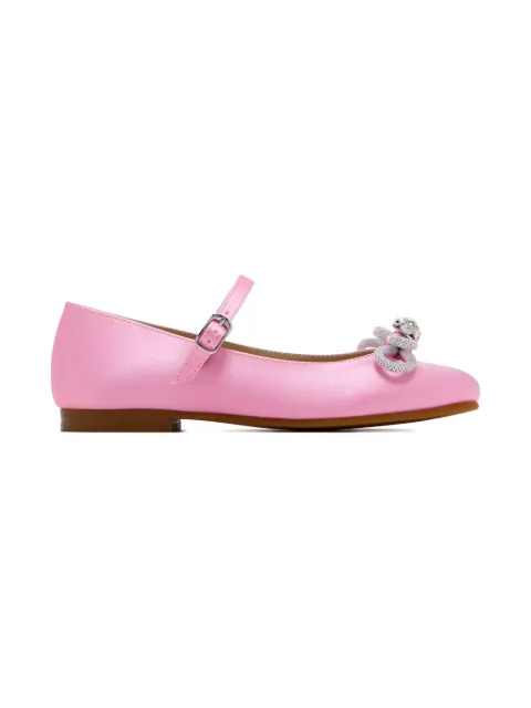 MACH & MACH satin embellished ballet flats