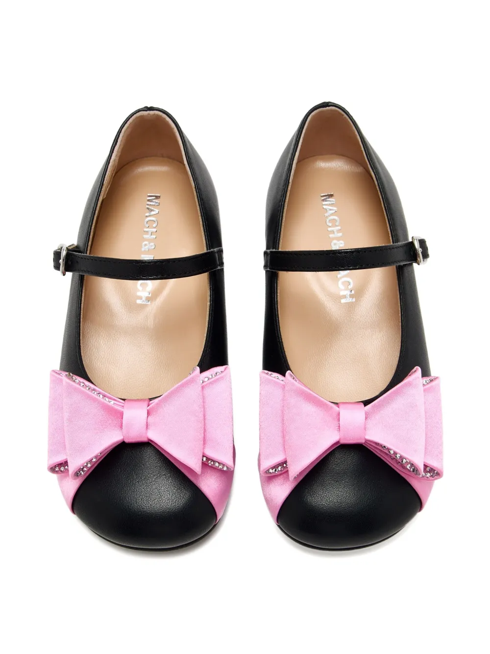 MACH & MACH bow-detail buckle-fastening ballet flats Black