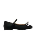 MACH & MACH sparkling-bow ballet flats - Black