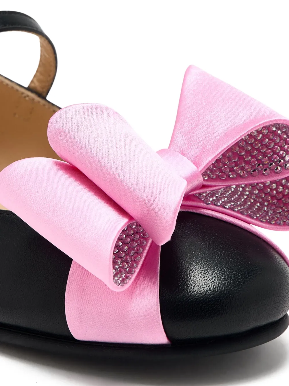 MACH & MACH Ballerina's verfraaid met kristallen en strik Zwart