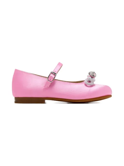 MACH & MACH satin bow-embellished ballet flats