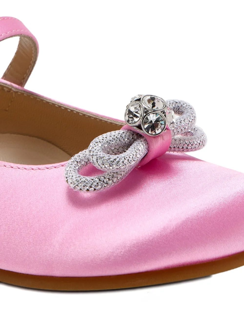 MACH & MACH satin bow-embellished ballet flats - Roze