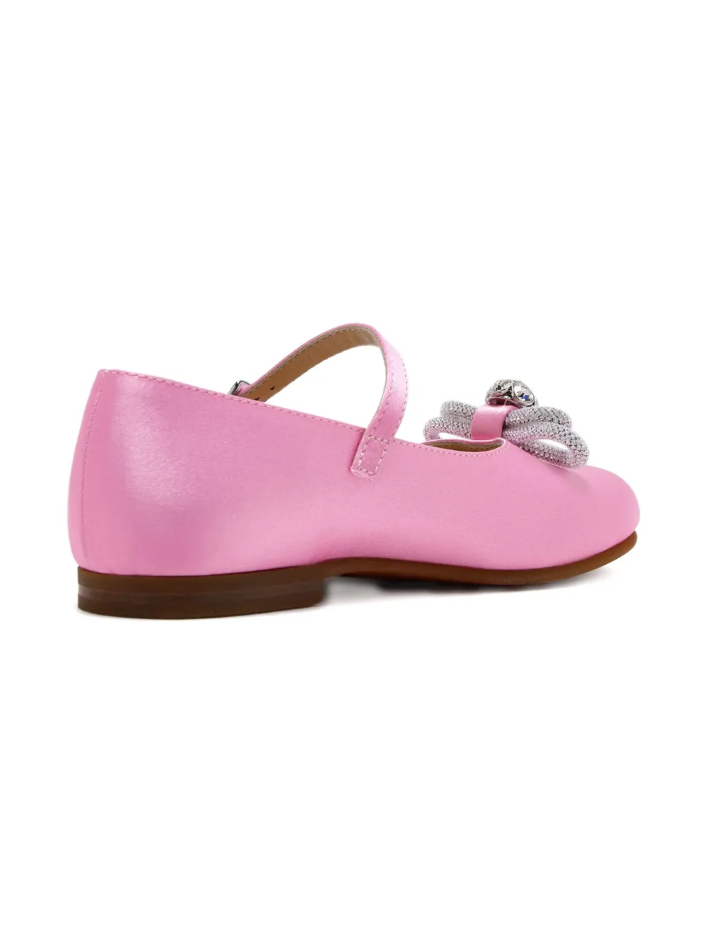 MACH & MACH satin bow-embellished ballet flats Pink