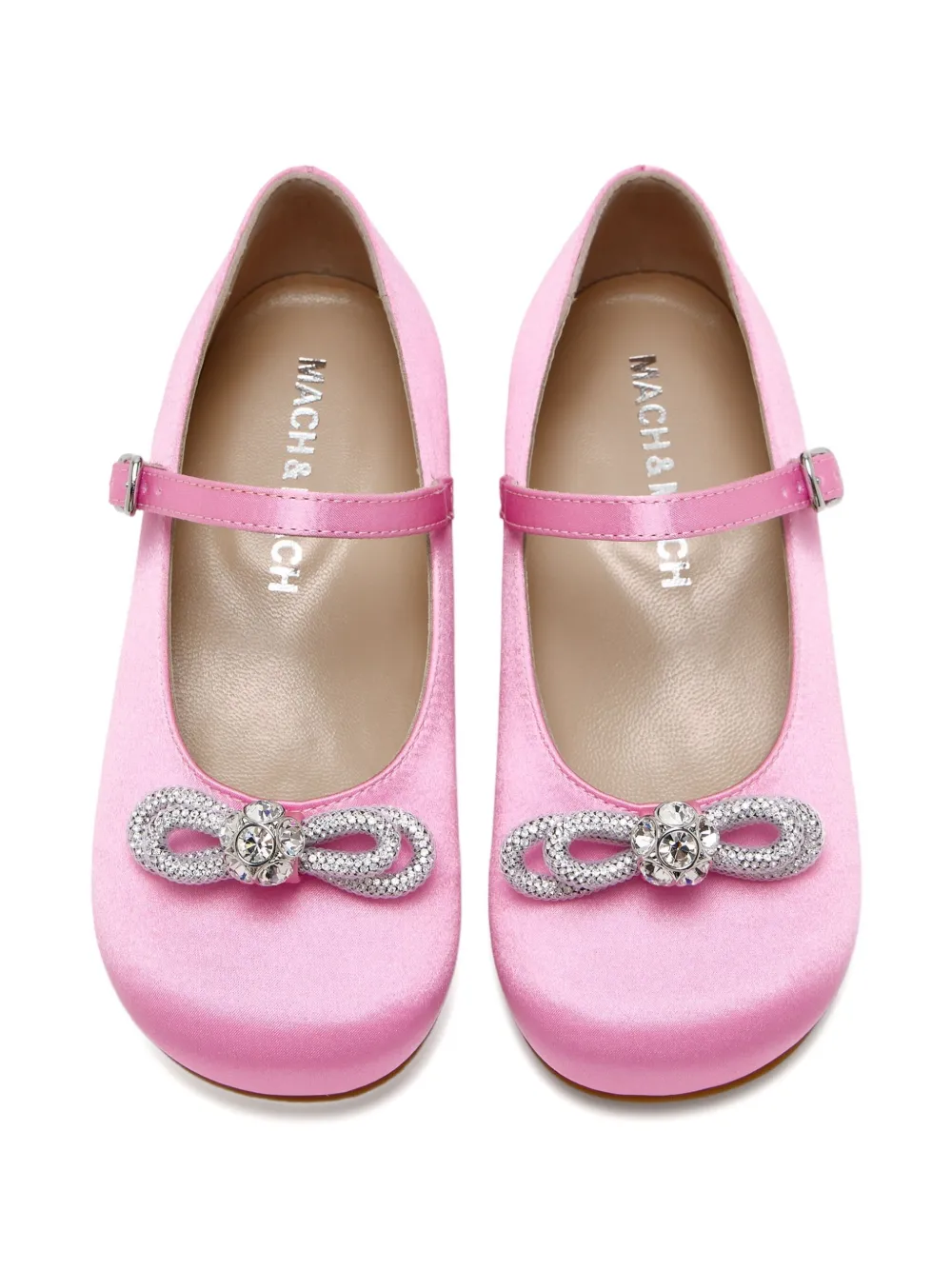 MACH & MACH satin bow-embellished ballet flats Pink