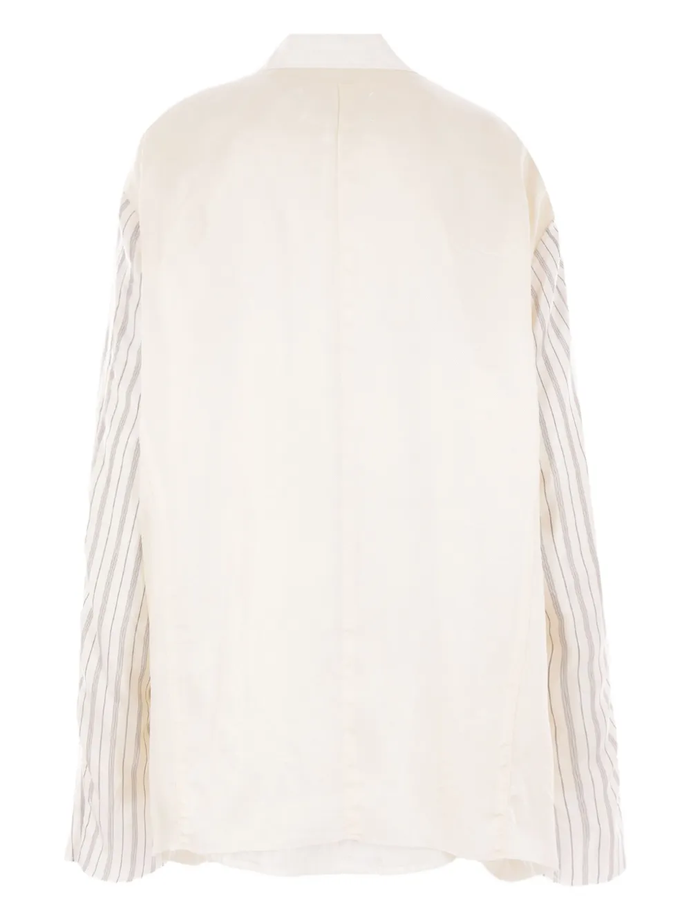 Maison Margiela striped-sleeve reversible shirt Wit