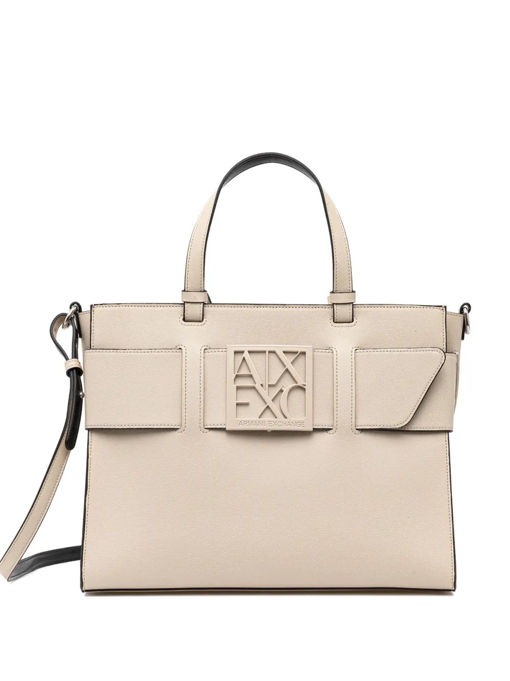 Armani Exchange Heuptas met logoplakkaat Beige