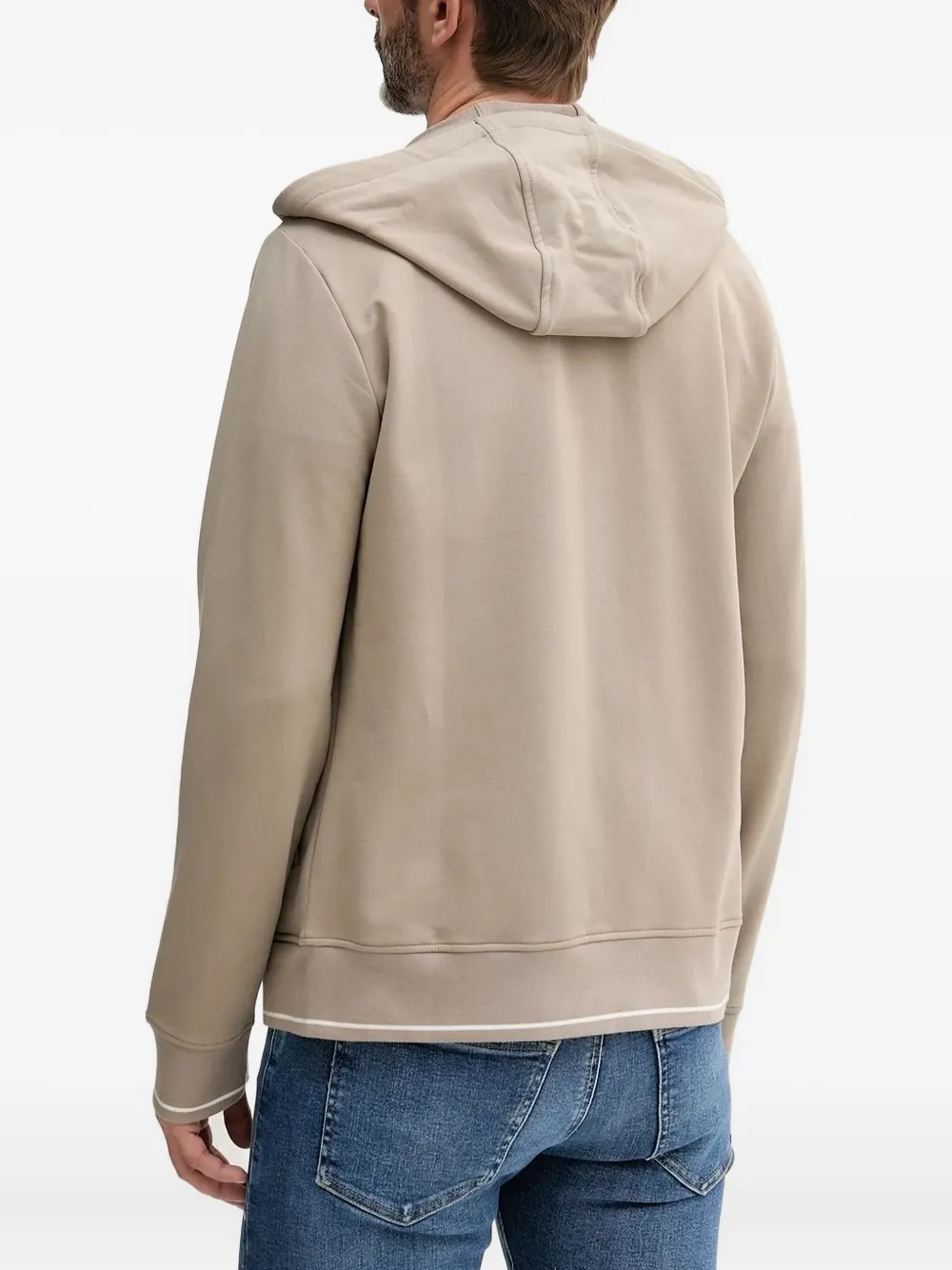 Armani Exchange Hoodie met rits en logodetail Beige
