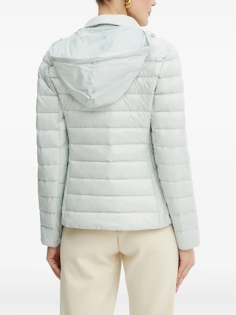 Armani Exchange quilted hooded jacket Blauw