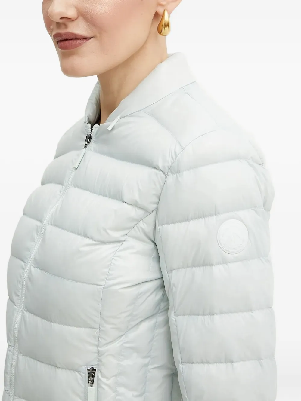 Armani Exchange quilted hooded jacket Blauw