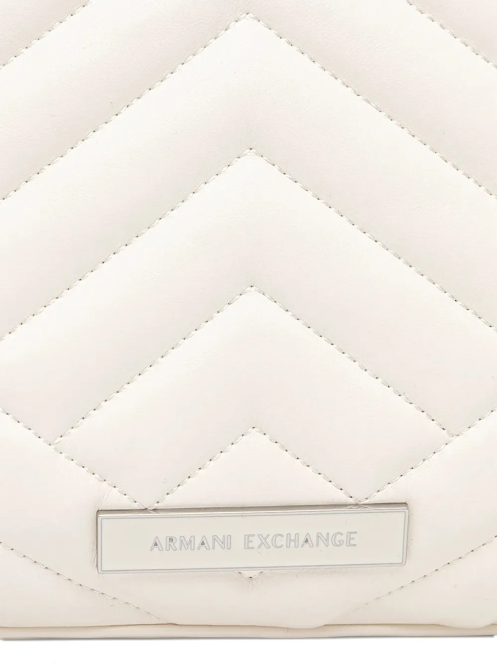 Armani Exchange Medium gewatteerde schoudertas met ketting Wit