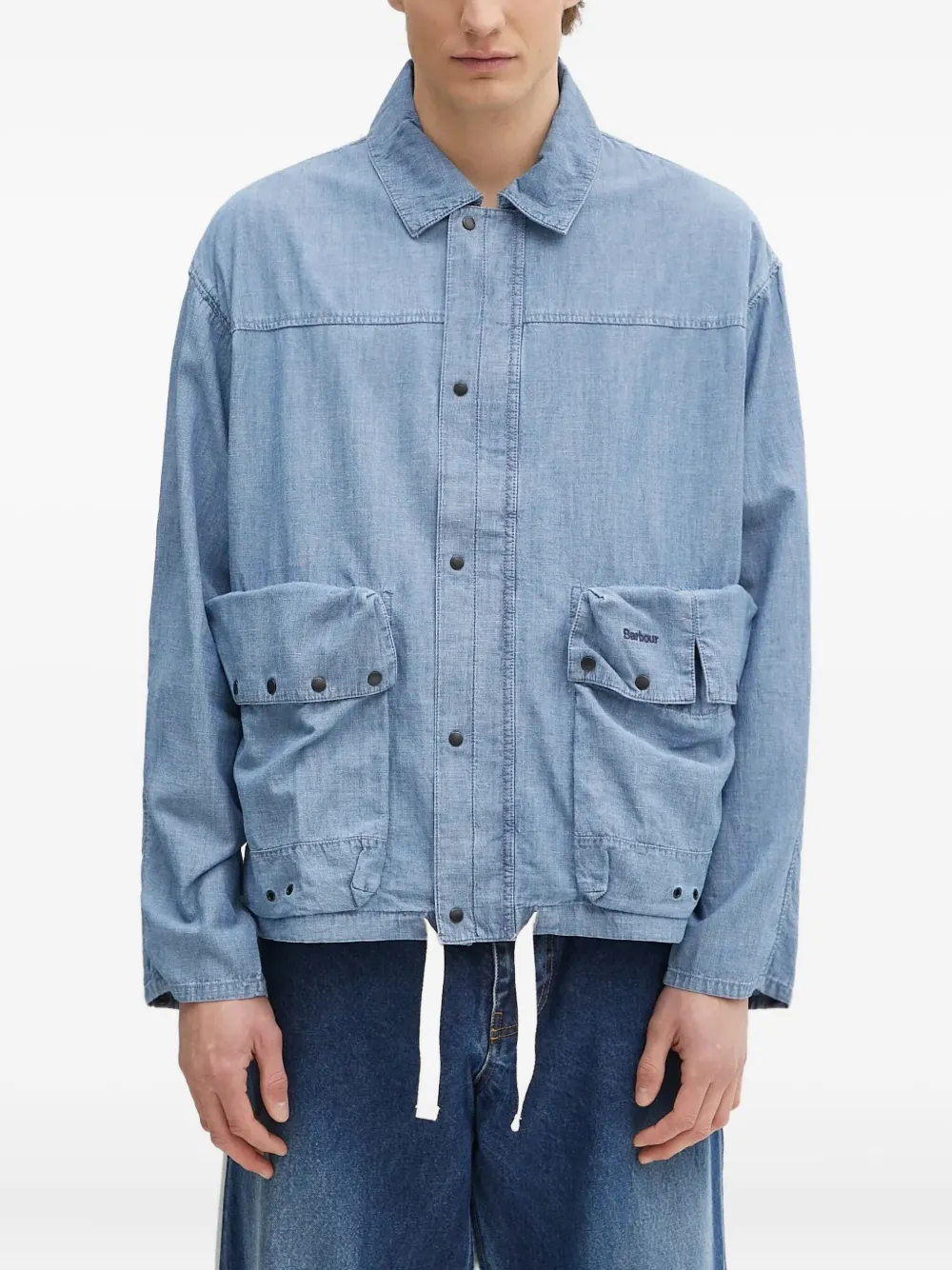 Barbour Shirtjack van katoenblend Blauw