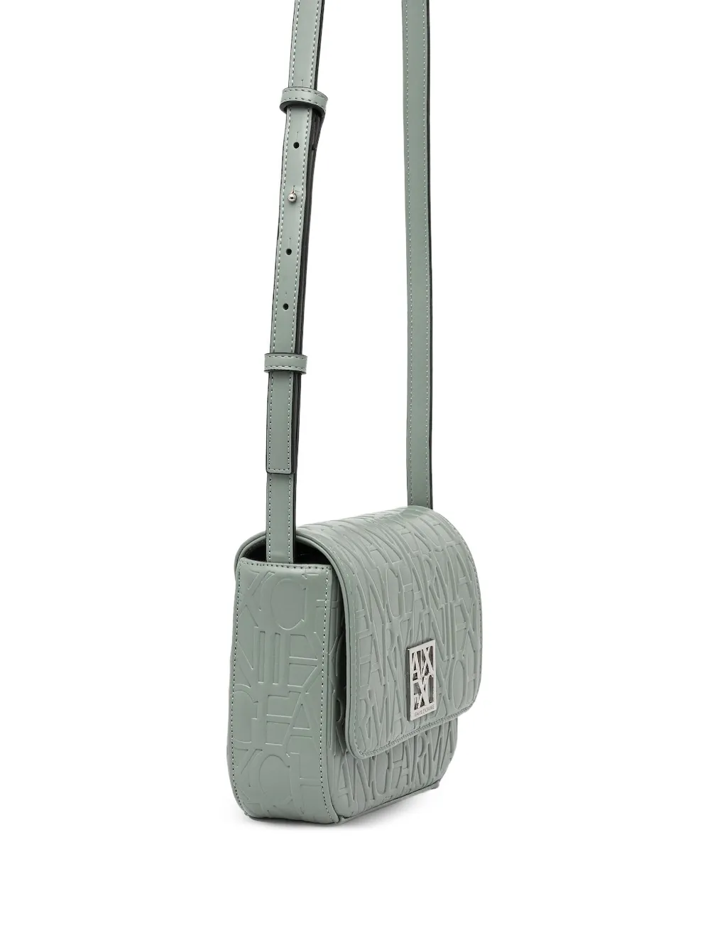 Armani Exchange Crossbodytas met logoplakkaat met reliëf Grijs