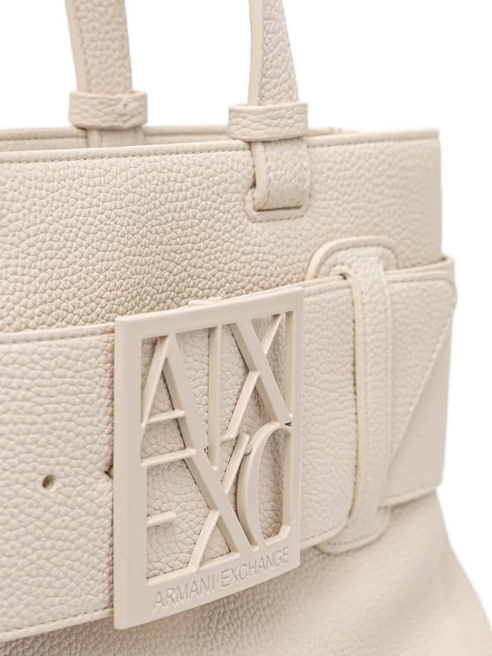 Armani Exchange logo-buckle tote bag Beige
