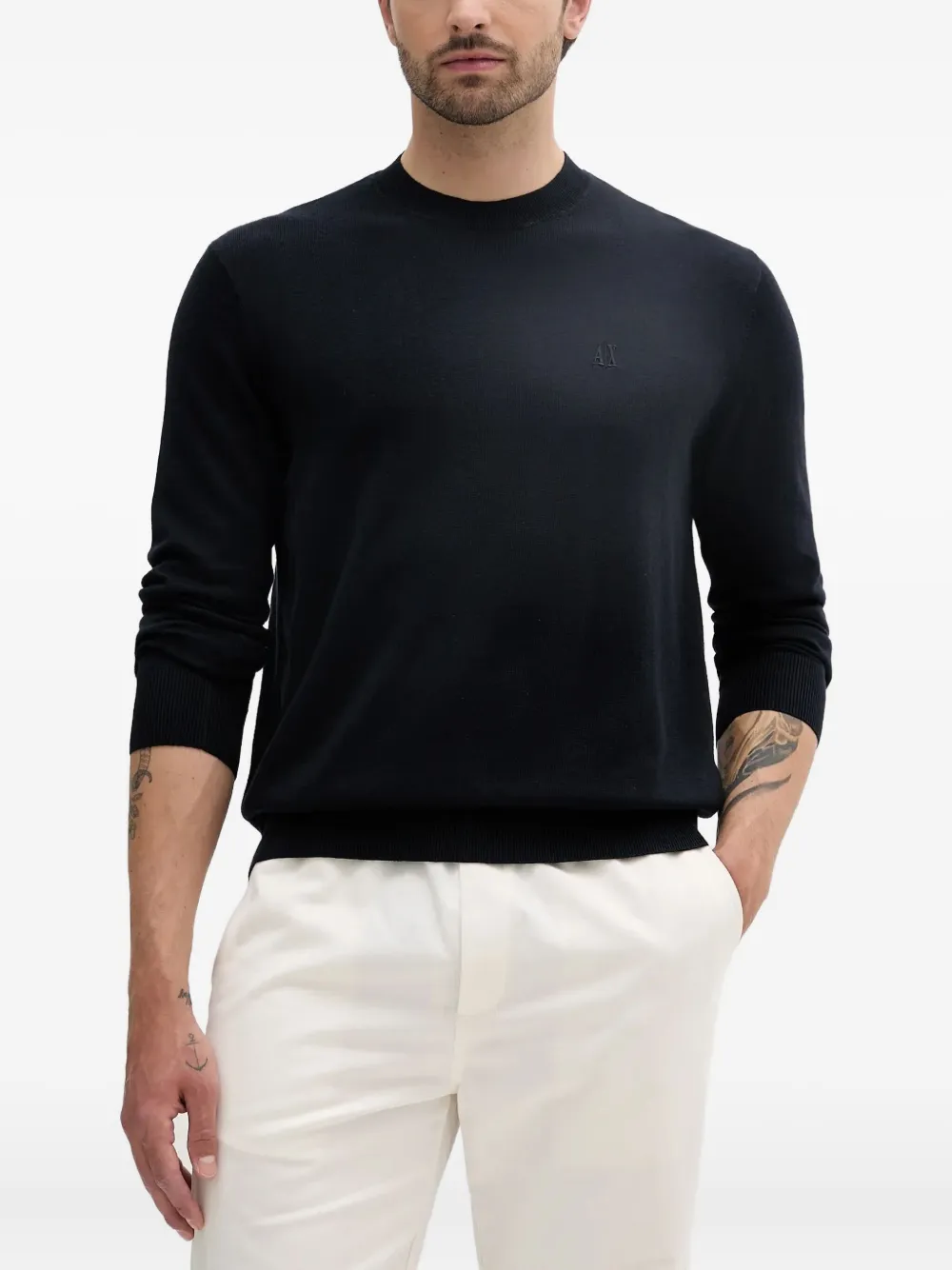 Armani Exchange ロゴ セーター - ブルー Armani Exchange ロゴ セーター - ブルー
