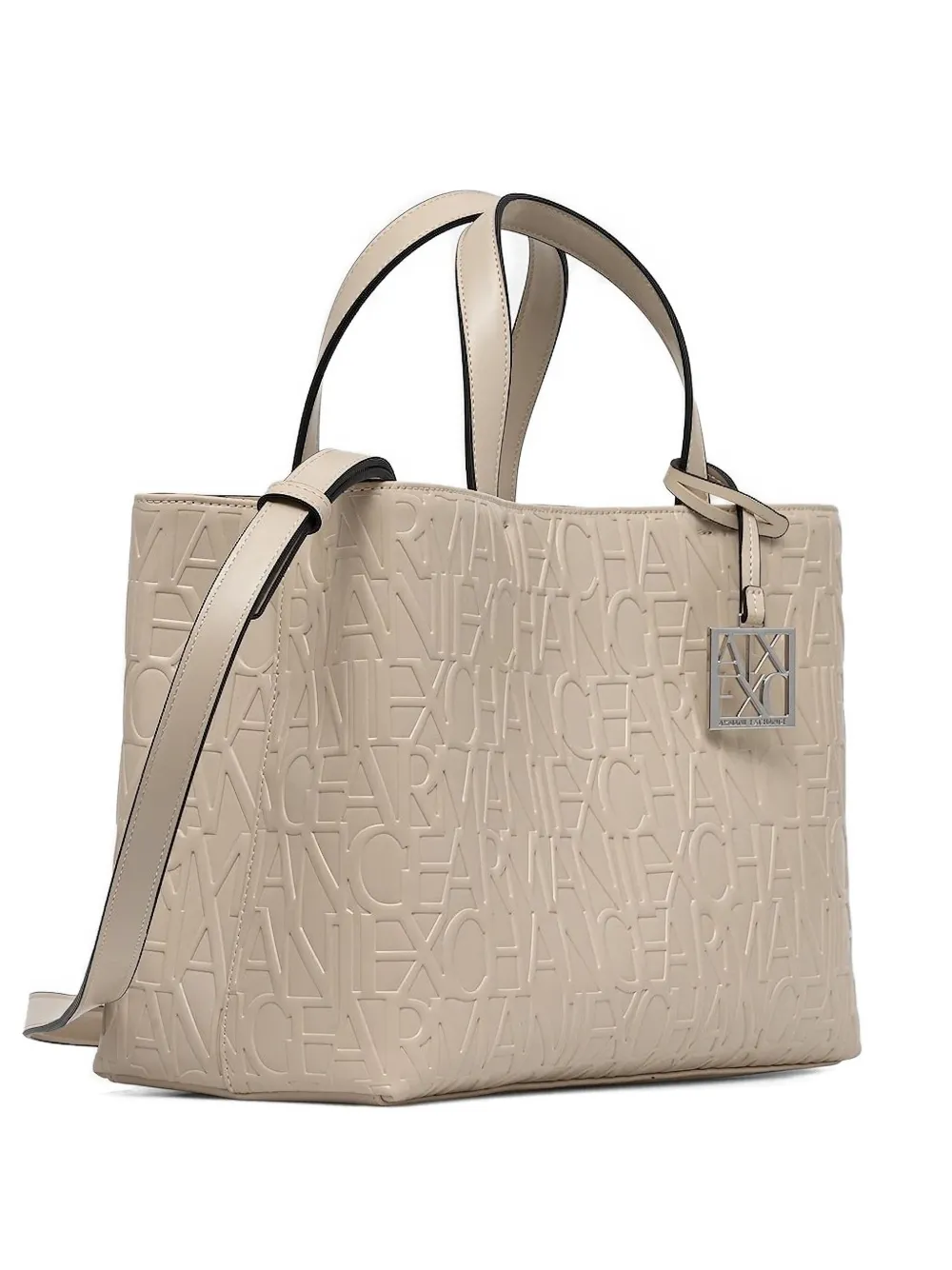 Armani Exchange Medium shopper met monogram-reliëf Beige