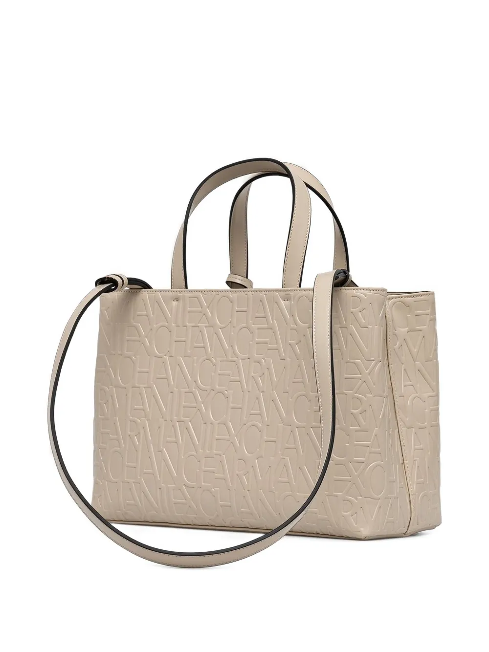 Armani Exchange medium embossed-monogram tote bag - Beige