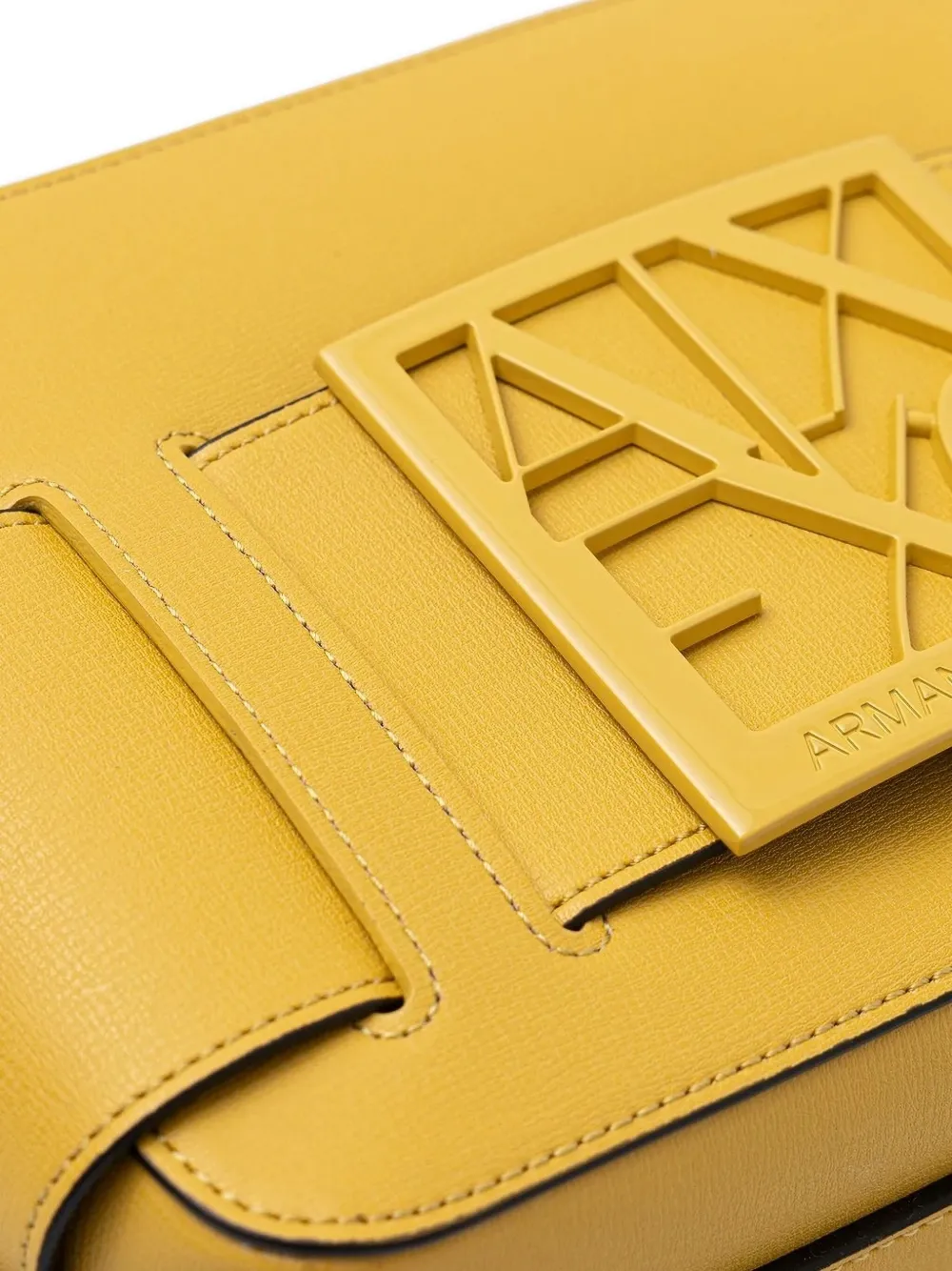 Armani Exchange Crossbodytas met omslag en logoplakkaat Geel