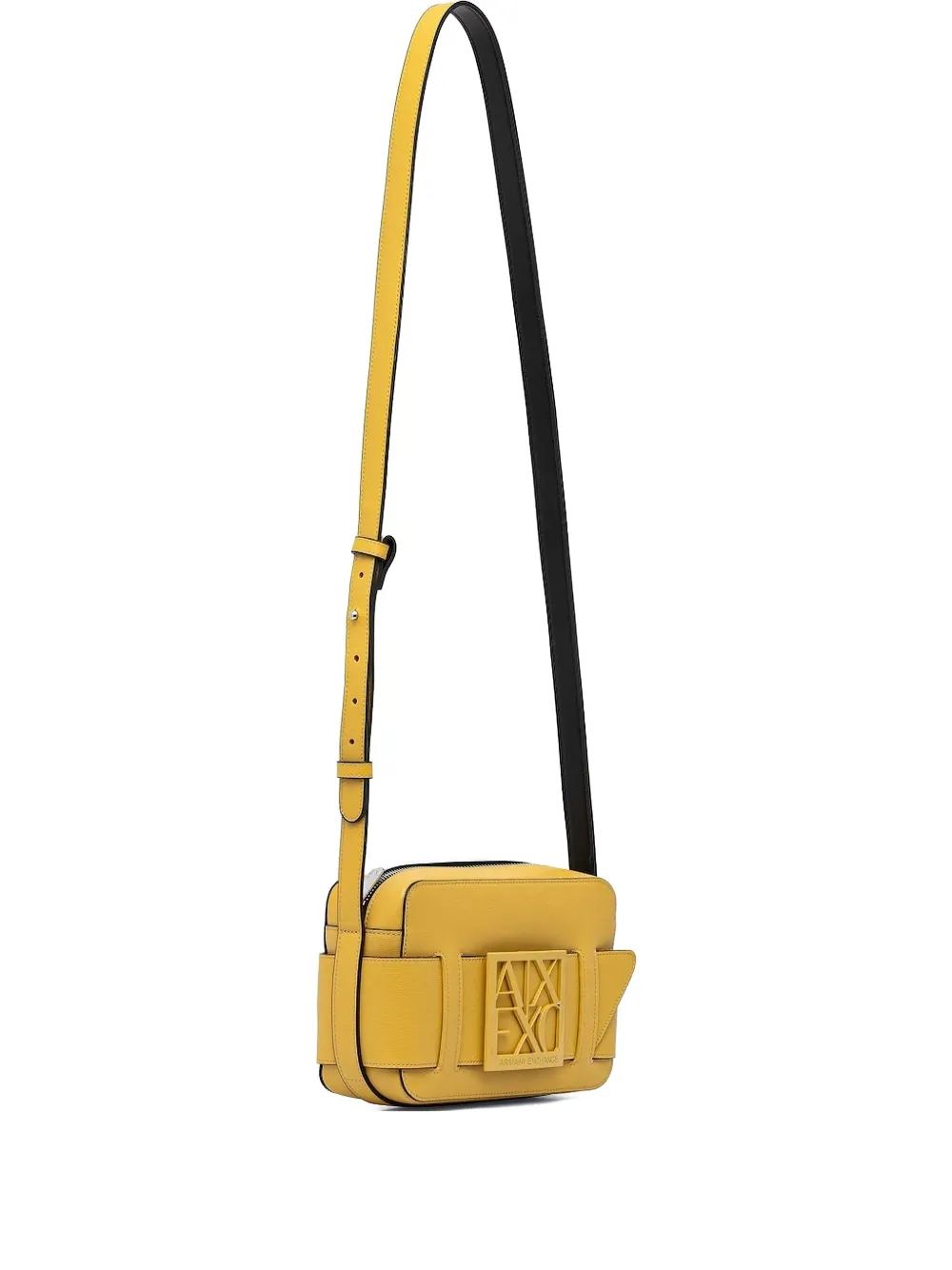 Armani Exchange Crossbodytas met omslag en logoplakkaat Geel