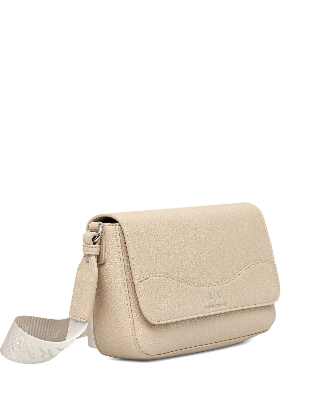 Armani Exchange Schoudertas met gewelfde omslag Beige