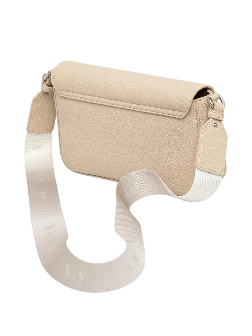 Armani Exchange Schoudertas met gewelfde omslag Beige
