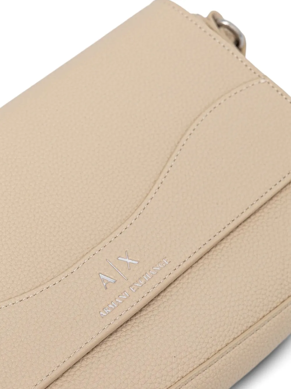 Armani Exchange Schoudertas met gewelfde omslag Beige