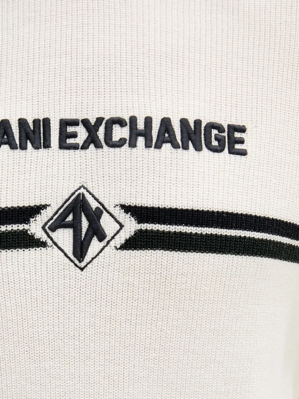 Armani Exchange Trui met geborduurd logo en capuchon Wit