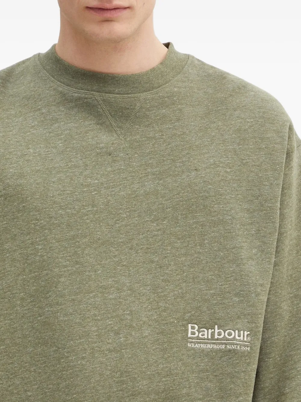 Barbour logo-embroidered crew-neck sweatshirt Groen