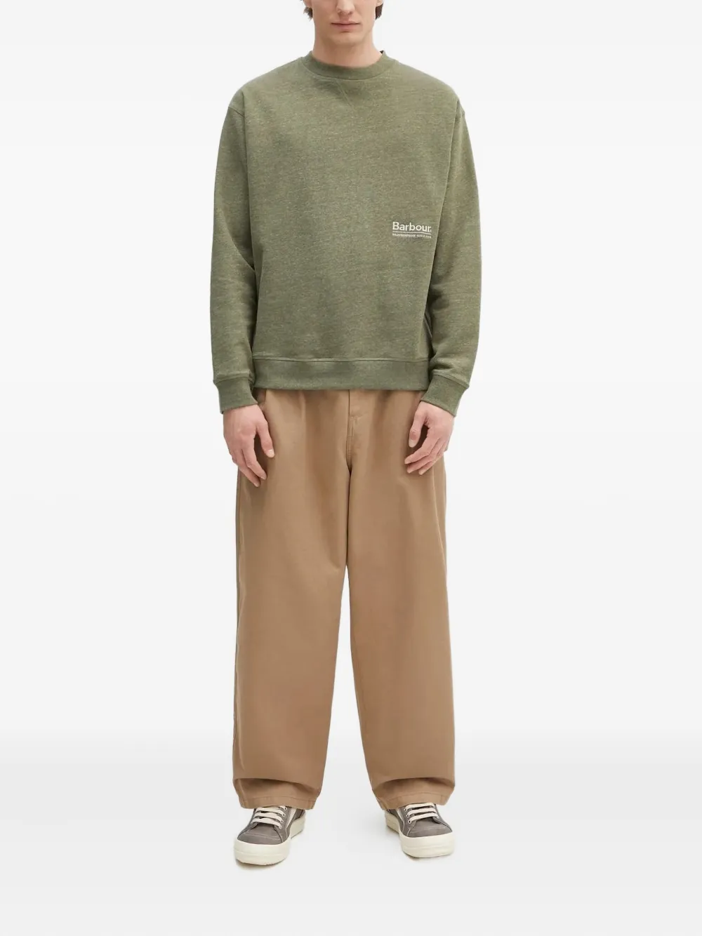 Barbour Sweater met geborduurd logo - Groen